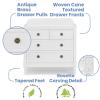imageDelta Children Madeline 4 Drawer Dresser with Changing Top and Interlocking Drawers  Greenguard Gold Certified Bianca WhiteTextured AlmondBianca White