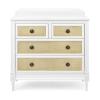 imageDelta Children Madeline 4 Drawer Dresser with Changing Top and Interlocking Drawers  Greenguard Gold Certified Bianca WhiteTextured AlmondBianca WhiteTextured Almond