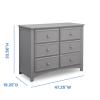 imageDelta Children Unisex Nursery 6 Drawer Double Dresser with Interlocking Drawers  Greenguard Gold Certified GreyGrey