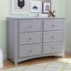 imageDelta Children Unisex Nursery 6 Drawer Double Dresser with Interlocking Drawers  Greenguard Gold Certified GreyGrey