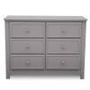 imageDelta Children Unisex Nursery 6 Drawer Double Dresser with Interlocking Drawers  Greenguard Gold Certified GreyGrey