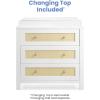 imageSimmons Kids Theo 3 Drawer Dresser with Changing Top and Interlocking Drawers BlackTextured AlmondBianca WhiteTextured Almond