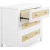 imageSimmons Kids Theo 3 Drawer Dresser with Changing Top and Interlocking Drawers BlackTextured AlmondBianca WhiteTextured Almond
