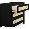 imageSimmons Kids Theo 3 Drawer Dresser with Changing Top and Interlocking Drawers BlackTextured AlmondBlackTextured Almond