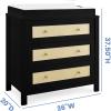 imageSimmons Kids Theo 3 Drawer Dresser with Changing Top and Interlocking Drawers BlackTextured AlmondBlackTextured Almond