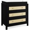 imageSimmons Kids Theo 3 Drawer Dresser with Changing Top and Interlocking Drawers BlackTextured AlmondBlackTextured Almond