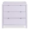 imageDelta Children Cassie 3 Drawer Dresser with Changing Top and Interlocking Drawers Bianca WhiteLilac