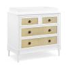 imageDelta Children Madeline 4 Drawer Dresser with Changing Top and Interlocking Drawers  Greenguard Gold Certified Bianca WhiteTextured AlmondBianca WhiteTextured Almond