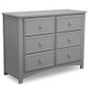 imageDelta Children Unisex Nursery 6 Drawer Double Dresser with Interlocking Drawers  Greenguard Gold Certified GreyGrey