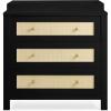 imageSimmons Kids Theo 3 Drawer Dresser with Changing Top and Interlocking Drawers BlackTextured AlmondBlackTextured Almond