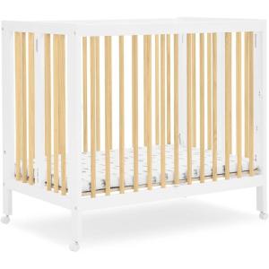 imageDelta Children Mia Portable Folding Mini Crib with 15Inch Mattress  Greenguard Gold Certified Bianca WhiteNaturalBianca WhiteNatural