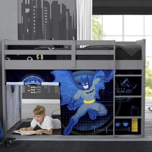 imageBatman Loft Bed Tent  Curtain Set for Low Twin Loft Bed Bed Sold Separately by Delta ChildrenBatman