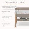 imageDelta Children Bondi Beechwood Twin Bassinet with PureAir Breathable Mesh Sheet and FSCCertified Wood TanBedside Bassinet