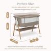 imageDelta Children Bondi Beechwood Twin Bassinet with PureAir Breathable Mesh Sheet and FSCCertified Wood TanBedside Bassinet