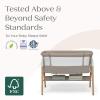 imageDelta Children Bondi Beechwood Twin Bassinet with PureAir Breathable Mesh Sheet and FSCCertified Wood TanBedside Bassinet