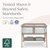 imageDelta Children Bondi Beechwood Twin Bassinet with PureAir Breathable Mesh Sheet and FSCCertified Wood TanTwin Bassinet