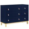 imageGAP babyGap Legacy 6 Drawer Dresser with Leather Pulls and Interlocking Drawers  Greenguard Gold Certified NavyNaturalNavyNatural