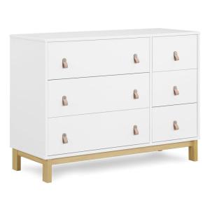 imageGAP babyGap Legacy 6 Drawer Dresser with Leather Pulls and Interlocking Drawers  Greenguard Gold Certified NavyNaturalBianca WhiteNatural