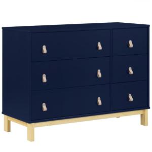 imageGAP babyGap Legacy 6 Drawer Dresser with Leather Pulls and Interlocking Drawers  Greenguard Gold Certified NavyNaturalNavyNatural