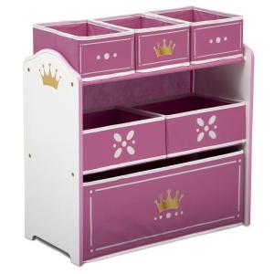image:imageDelta Children Princess Crown Design amp Store 6 Bin Toy Storage Organizer  Greenguard Gold Certified WhitePink
