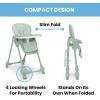 image:imageLittle Folks by Delta Children 2in1 SlimFold High Chair for Babies and Toddlers BlackSage Green
