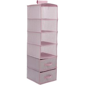 image:imageDelta Children 6 Shelf Hanging Wall Storage with 2 Drawers  Easy StorageOrganization Solution Holds Sweaters Shirts Pants Accessories amp More  Movable Drawers Allow for Customization NavyPink