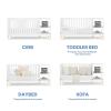 image:imageDelta Children Essex 4in1 Convertible Baby Crib Bianca White with Natural Legs  Delta Children Twinkle Galaxy Dual Sided Recycled Fiber Core Crib and Toddler Mattress BundleBianca White