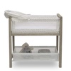 image:imageSimmons Kids Farmhouse 2in1 Wood Bedside Bassinet Sleeper and Changer  Portable Crib and Changing Table with HighEnd Wood Frame Royal Charms