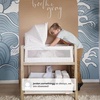 image:imageSimmons Kids Farmhouse 2in1 Wood Bedside Bassinet Sleeper and Changer  Portable Crib and Changing Table with HighEnd Wood Frame Royal Charms