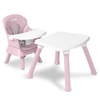 image:imageJeep Milestone 6in1 Convertible High Chair by Delta Children Light Grey  6in1 High Chair Converts to Stool Booster Seat Toddler Chair Activity Table and Desk and Chair for Babies amp ToddlersLight Pink