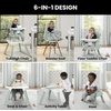 image:imageJeep Milestone 6in1 Convertible High Chair by Delta Children Light Grey  6in1 High Chair Converts to Stool Booster Seat Toddler Chair Activity Table and Desk and Chair for Babies amp ToddlersSage Green