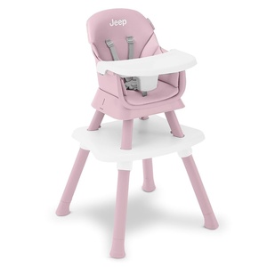 image:imageJeep Milestone 6in1 Convertible High Chair by Delta Children Light Grey  6in1 High Chair Converts to Stool Booster Seat Toddler Chair Activity Table and Desk and Chair for Babies amp ToddlersLight Pink