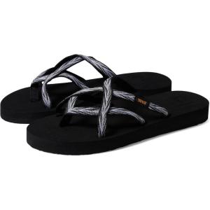 imageTeva Womens Olowahu FlipFlopPalms BlackWhite