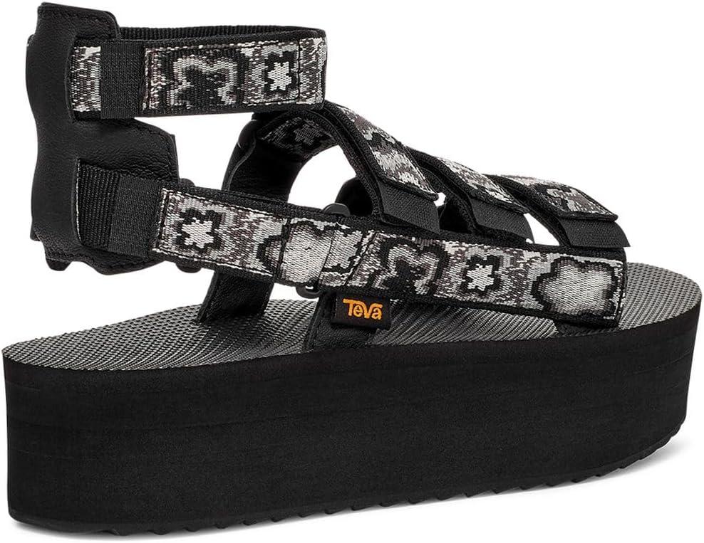 imageTeva Womens Flatform Mevia Adjustable QuickDrying Casual Sandals FlatNeon Floral BlackCream