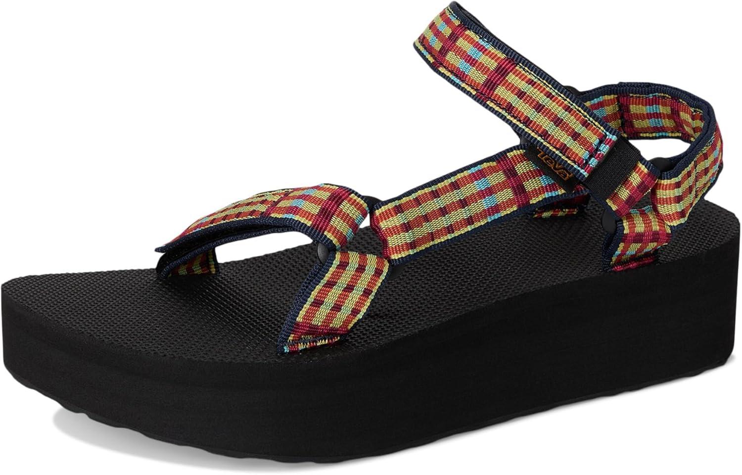 imageTeva Womens Flatform Universal SandalModern Check Lemon Drop