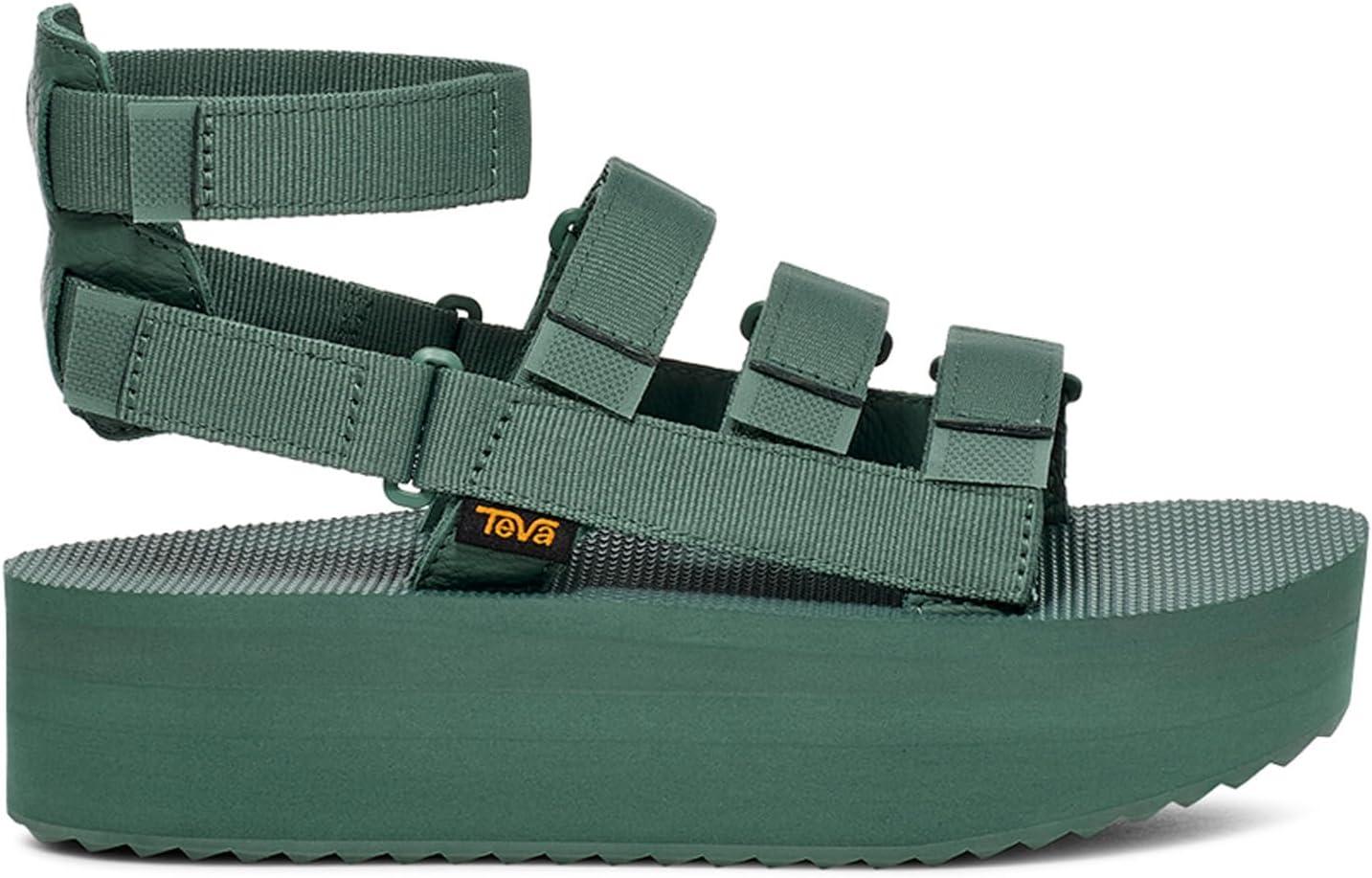 imageTeva Womens Flatform Mevia Adjustable QuickDrying Casual SandalsSilver Pine