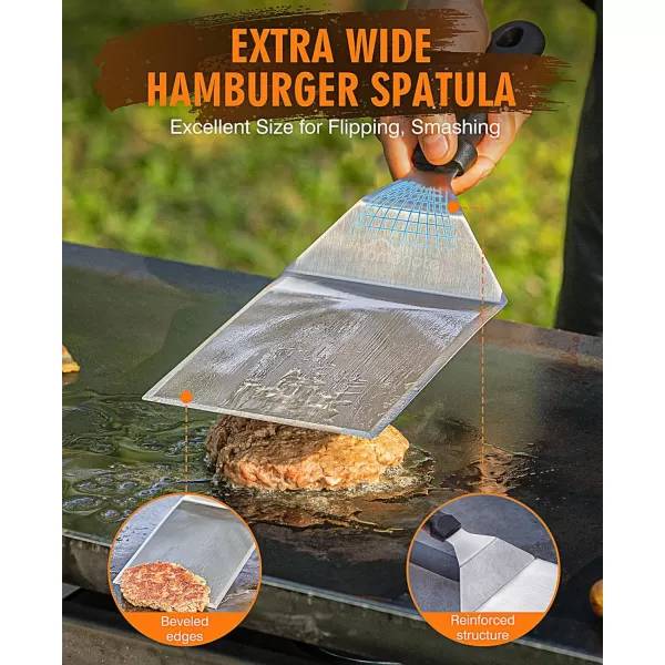 HOMENOTE Burger Spatula, Extra Wide Smash Burger Turner, Professional Hamburger Spatula for Flat Top Griddle, BBQ Grill, Indoor Outdoor Cooking