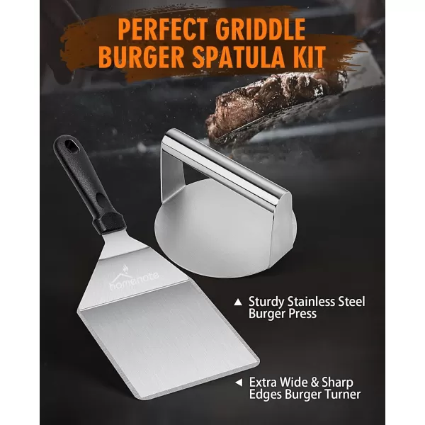 HOMENOTE Burger Spatula, Extra Wide Smash Burger Turner, Professional Hamburger Spatula for Flat Top Griddle, BBQ Grill, Indoor Outdoor Cooking