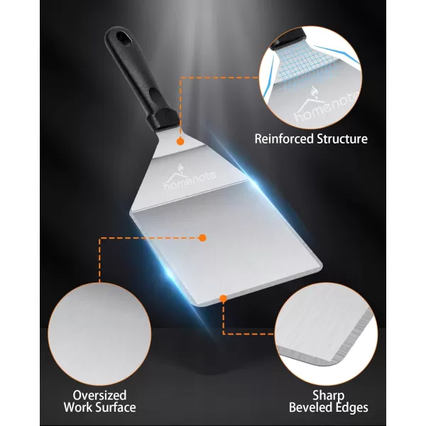 HOMENOTE Burger Spatula, Extra Wide Smash Burger Turner, Professional Hamburger Spatula for Flat Top Griddle, BBQ Grill, Indoor Outdoor Cooking