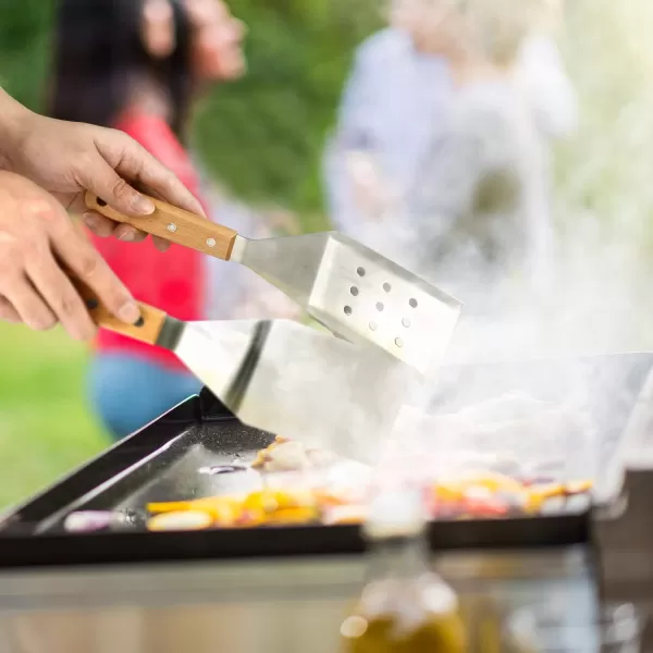 HOMENOTE Griddle Accessories Kit, Exclusive Griddle Tools Spatulas Set for Blackstone - 8 Pcs Commercial Grade Flat Top Grill Accessories - Great for Outdoor BBQ, Teppanyaki and Camping, Black