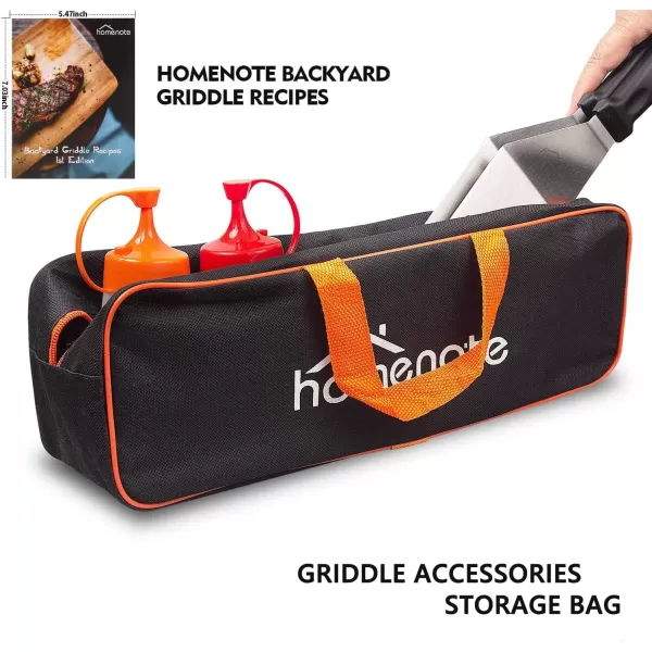 HOMENOTE Griddle Accessories Kit, Exclusive Griddle Tools Spatulas Set for Blackstone - 8 Pcs Commercial Grade Flat Top Grill Accessories - Great for Outdoor BBQ, Teppanyaki and Camping, Black