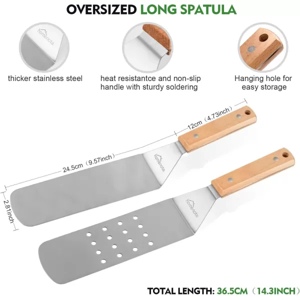 HOMENOTE Griddle Accessories Kit, Exclusive Griddle Tools Spatulas Set for Blackstone - 8 Pcs Commercial Grade Flat Top Grill Accessories - Great for Outdoor BBQ, Teppanyaki and Camping, Black