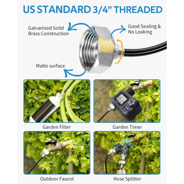 HOMENOTE Misting Cooling System 59FT  Misting Line + 20 Brass Mist Nozzles + Brass Adapter Outdoor Mister for Patio Garden Greenhouse Trampoline for Waterpark