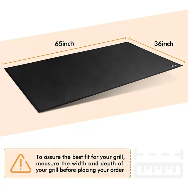 homenote Large Under Grill Mat, Durable 36 x 65 inches Deck and Patio Protective Mats, Fireproof Grill Pads for Outdoor, Perfect for Charcoal Grills, Gas Grills, Oil Fryers and Smokers