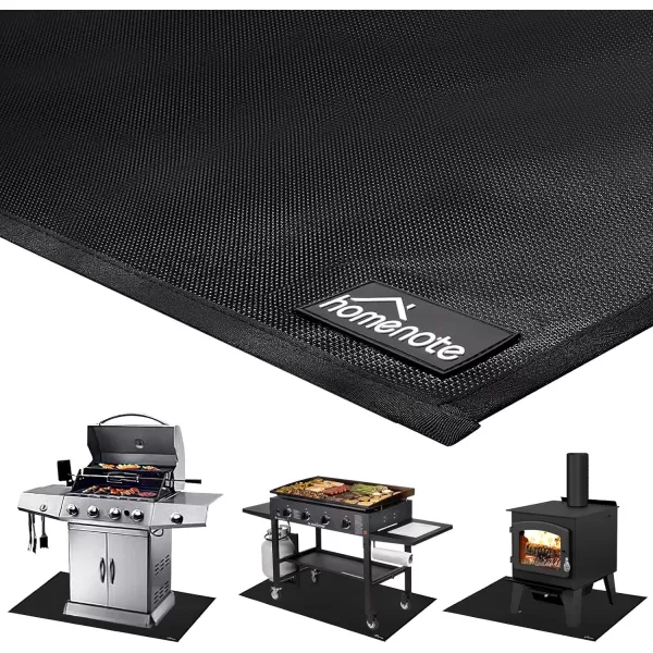 homenote Large Under Grill Mat, Durable 36 x 65 inches Deck and Patio Protective Mats, Fireproof Grill Pads for Outdoor, Perfect for Charcoal Grills, Gas Grills, Oil Fryers and Smokers