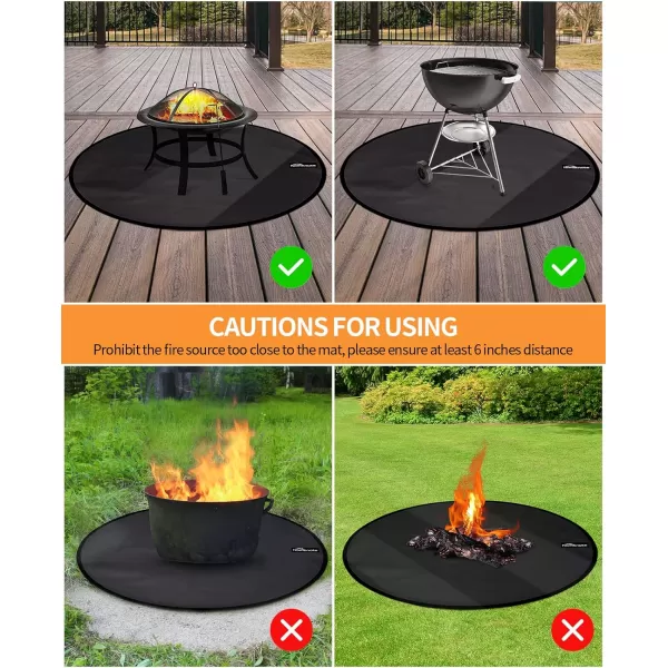 homenote Large Under Grill Mat, Durable 36 x 65 inches Deck and Patio Protective Mats, Fireproof Grill Pads for Outdoor, Perfect for Charcoal Grills, Gas Grills, Oil Fryers and Smokers