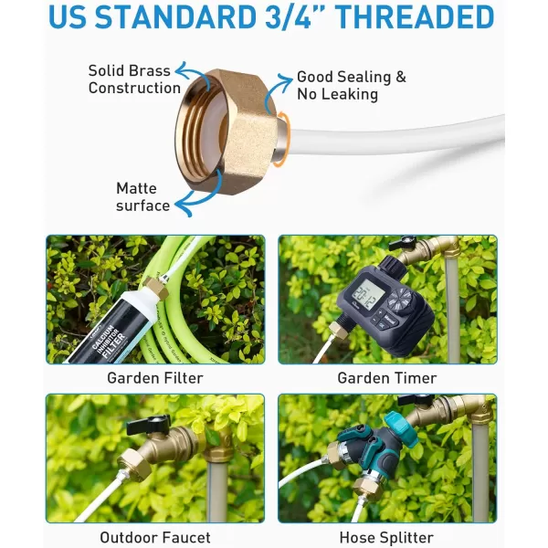 homenote Misting Cooling System 92FT  Misting Line + 26 Brass Mist Nozzles + Brass Adapter Outdoor Mister Patio Garden Greenhouse Trampoline for Water Park