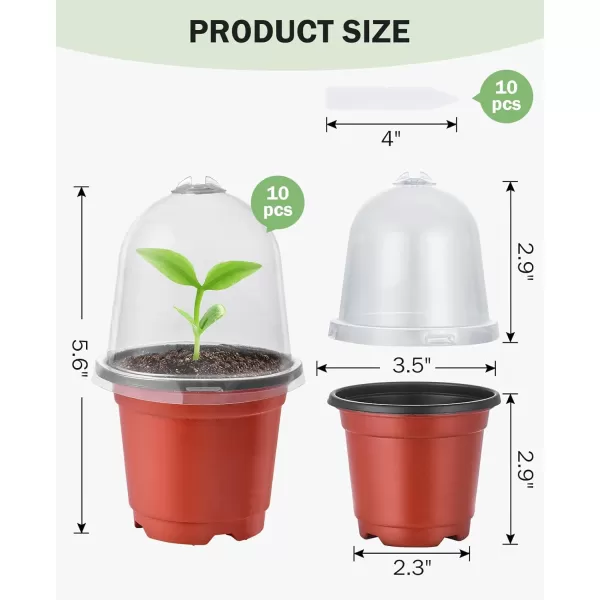 homenote Nursery Pots for Plants,3.5 Inch Plant Pot for Planting Plastic Seedling Pots with Drainage Holes Flower Indoor Seed Starter Pot Outdoor High with Bonus 10 Plant Labels Black 
