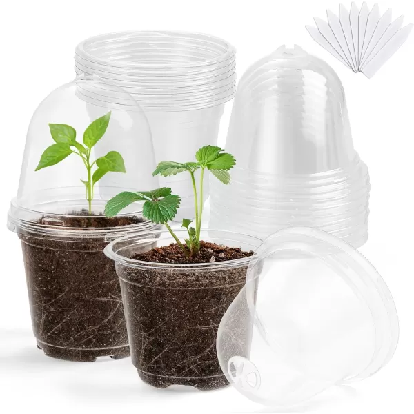 homenote Nursery Pots for Plants,3.5 Inch Plant Pot for Planting Plastic Seedling Pots with Drainage Holes Flower Indoor Seed Starter Pot Outdoor High with Bonus 10 Plant Labels Black 