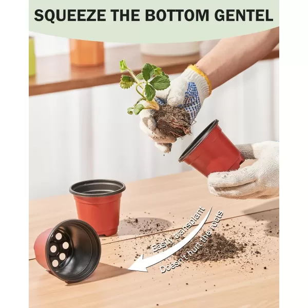 homenote Nursery Pots for Plants,3.5 Inch Plant Pot for Planting Plastic Seedling Pots with Drainage Holes Flower Indoor Seed Starter Pot Outdoor High with Bonus 10 Plant Labels Black 